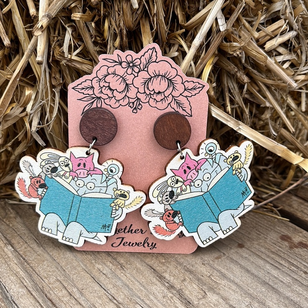 Mo Willems Book Character Earrings/ Teacher Earrings - Picture 3 of 13